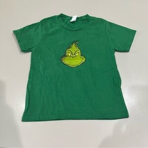 Green Kids T-Shirt with Grinch Design Kids Size XS